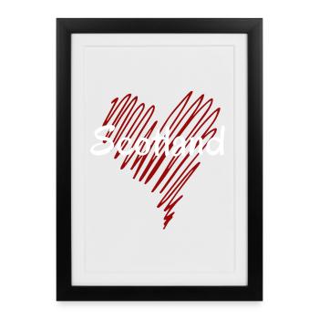 J’aime l’Écosse, la fierté écossaise - Affiche encadrée (27 × 37 cm) - noir - Devant