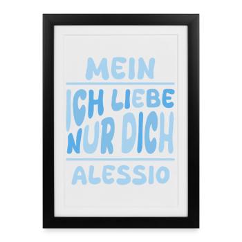 Cadeau pour Alessio - Affiche encadrée (27 × 37 cm) - noir - Devant