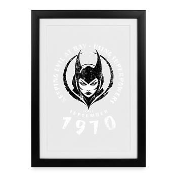 55. Geburtstag Tenir le mal à distance depuis 09/1970 - Affiche encadrée (27 × 37 cm) - noir - Devant