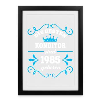 Birthday 1985 Pastry Chef Colleague Pastry Shop Geb - Framed poster (27 × 37 cm) - black - Front