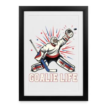 Humor Hockey Player Goalie Hockey - Framed poster (27 × 37 cm) - black - Front