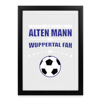 Vieil homme - Éventail de Wuppertal | Design rétro vintage - Affiche encadrée (27 × 37 cm) - noir - Devant