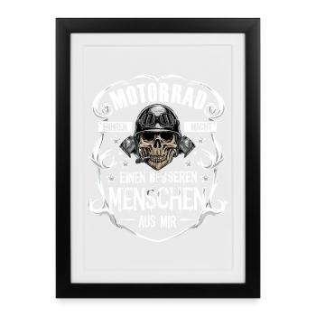 La moto fait de moi un meilleur motard - Affiche encadrée (27 × 37 cm) - noir - Devant