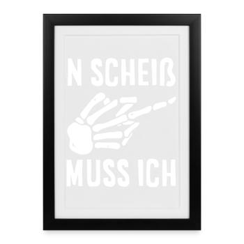 N shit I have to – middle finger - Framed poster (27 × 37 cm) - black - Front