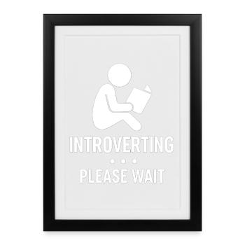 Introverti – Chemise d’attente - Affiche encadrée (27 × 37 cm) - noir - Devant