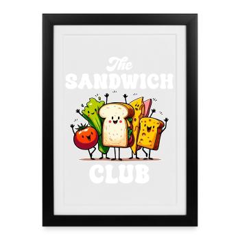 Le Club Sandwich Cartoon - Affiche encadrée (27 × 37 cm) - noir - Devant