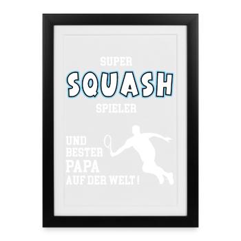 Squash Best Dad Father Father's Day Birthday - Framed poster (27 × 37 cm) - black - Front