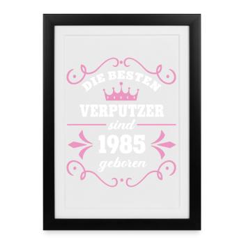 Plâtrier Anniversaire 1985 Vintage Plâtrier - Affiche encadrée (27 × 37 cm) - noir - Devant