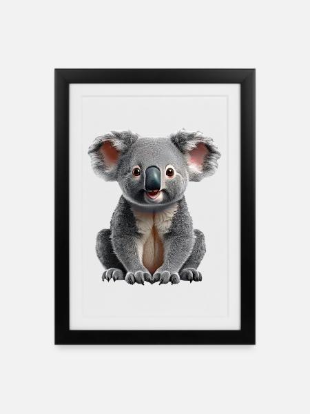 Koala - Framed poster (27 × 37 cm) - black
