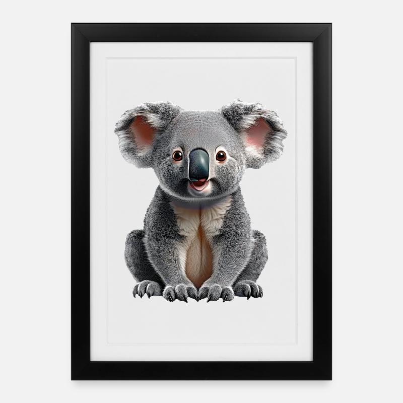Koala - Framed poster (27 × 37 cm) - black