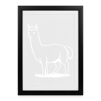 Alpaca T-shirt Gift - Framed poster (27 × 37 cm) - black - Front