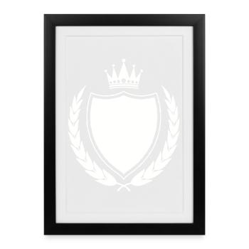 Emblème des armoiries royales - Affiche encadrée (27 × 37 cm) - noir - Devant