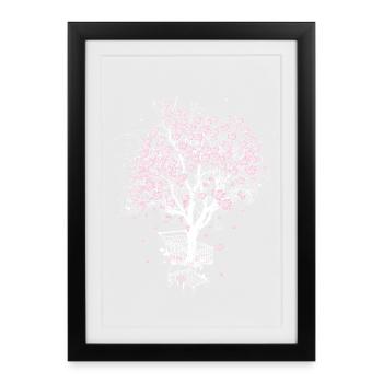 Cherry blossom tree in the shopping cart - Framed poster (27 × 37 cm) - black - Front