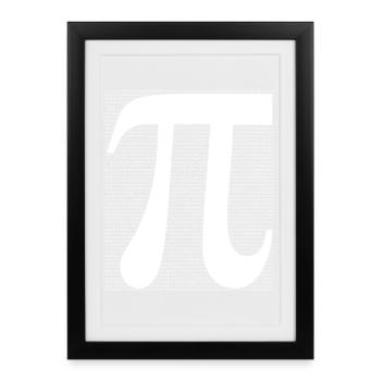 Pi Symbol in Linienkunst - Gerahmtes Poster (27 × 37 cm) - Schwarz - Vorne