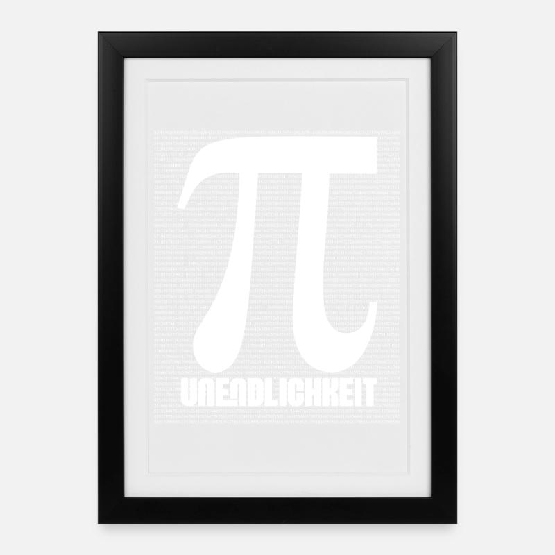 Pi Symbol Muster Nerd - Gerahmtes Poster (27 × 37 cm) - Schwarz