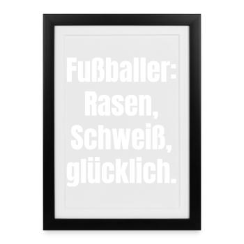 Les footballeurs transpirent leur bonheur - Affiche encadrée (27 × 37 cm) - noir - Devant