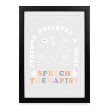 Speech therapist, speech therapist, speech therapy - Framed poster (27 × 37 cm) - black - Front