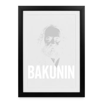 Bakunin Portrait Bold Typography - Framed poster (27 × 37 cm) - black - Front