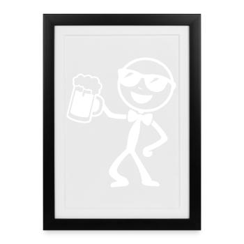 Bonhomme bâton de marié Jga - Affiche encadrée (27 × 37 cm) - noir - Devant
