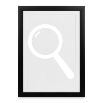Recherche d’icônes de loupe Vecteur minimaliste - Affiche encadrée (27 × 37 cm) - noir - Devant