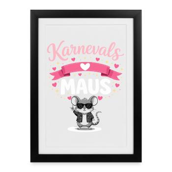 Carnaval Souris Cologne Women Carnaval rose Alaaf - Affiche encadrée (27 × 37 cm) - noir - Devant