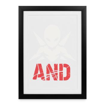 Emblème Ninja Extraterrestre - Affiche encadrée (27 × 37 cm) - noir - Devant