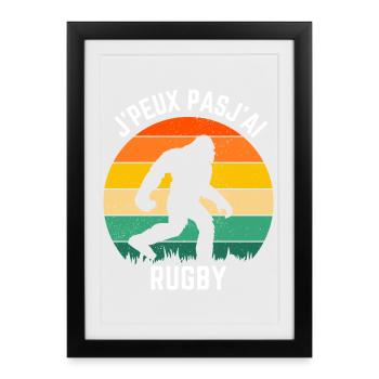 Sasquatch Rugby Retro Soleil - Affiche encadrée (27 × 37 cm) - noir - Devant