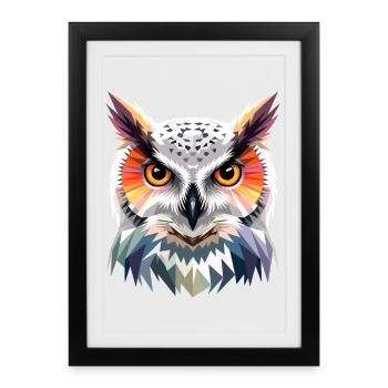 Snowy Owl White Owl Owl Owl Owl Snow Owl - Framed poster (27 × 37 cm) - black - Front