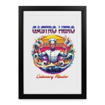 Gastro Hero - Framed poster (27 × 37 cm) - black - Front