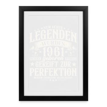 1961 Vintage Born Legends Birthday Gift - Framed poster (27 × 37 cm) - black - Front