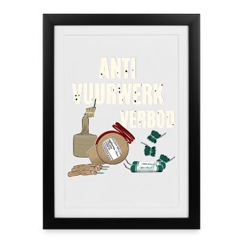 Vuurwerk Pyro - Framed poster (27 × 37 cm) - black - Front