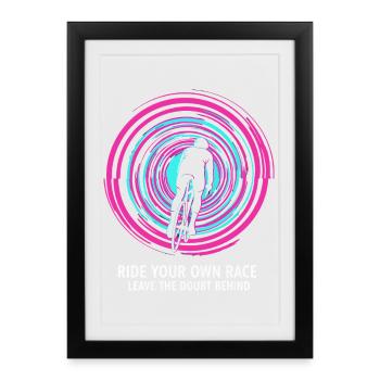 Roulez votre propre art en spirale de course - Affiche encadrée (27 × 37 cm) - noir - Devant