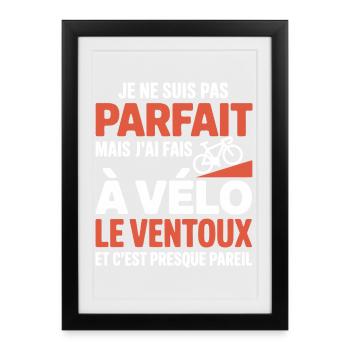 j ai fais le ventoux à vélo cadeau velo cycliste - Affiche encadrée (27 × 37 cm) - noir - Devant