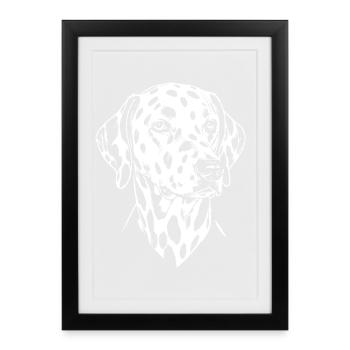 Tête de Dalmate - Affiche encadrée (27 × 37 cm) - noir - Devant
