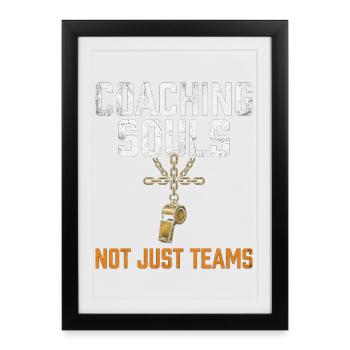 Coaching Souls Not Just Teams Jesus Papa Faith - Framed poster (27 × 37 cm) - black - Front