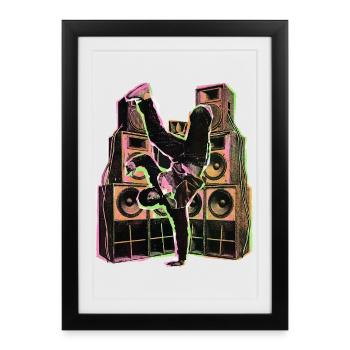 Hip Hop Breakdance - Framed poster (27 × 37 cm) - black - Front