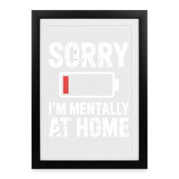 Faible batterie sociale dans les vies introverties - Affiche encadrée (27 × 37 cm) - noir - Devant