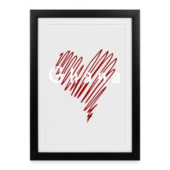 J’aime le Ghana, le cœur du Ghana - Affiche encadrée (27 × 37 cm) - noir - Devant