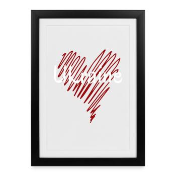 J’aime l’Ukraine, j’ai le cœur de l’Ukraine - Affiche encadrée (27 × 37 cm) - noir - Devant