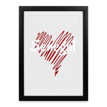 J’aime le Sénégal, le cœur du Sénégal - Affiche encadrée (27 × 37 cm) - noir - Devant