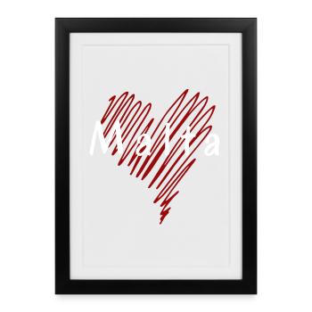 J’aime Malte, c’est le cœur de Malte - Affiche encadrée (27 × 37 cm) - noir - Devant