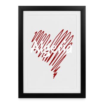 J’aime l’Algérie, c’est le cœur de l’Algérie - Affiche encadrée (27 × 37 cm) - noir - Devant