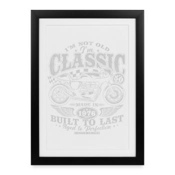 50th Birthday 50 Years Vintage Motorcycle Gift - Framed poster (27 × 37 cm) - black - Front