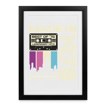 Vintage 1978 Vintage Retro Birthday Gift - Framed poster (27 × 37 cm) - black - Front