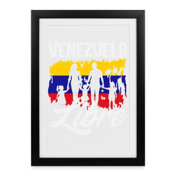 Venezuela Flagge Stolz & Heimat Venezuela - Gerahmtes Poster (27 × 37 cm) - Schwarz - Vorne