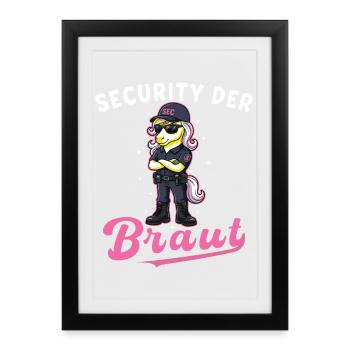 Security of the bride unicorn bachelor party bachelor shot - Framed poster (27 × 37 cm) - black - Front