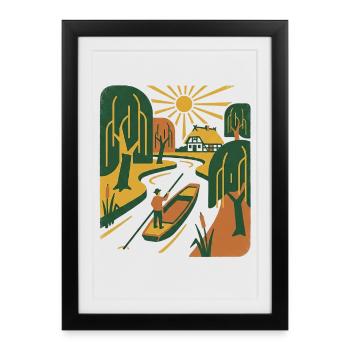 Retro Vintage Nature - Framed poster (27 × 37 cm) - black - Front