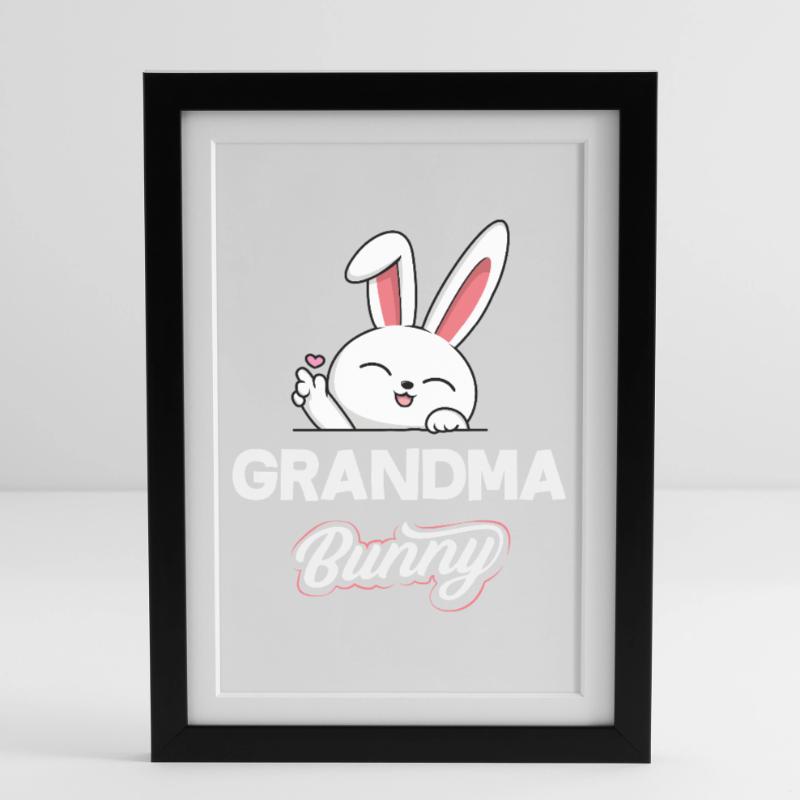Happy Easter Sweet Easter Bunny Egg Hunt Easter Eggs Framed poster (27 × 37 cm)