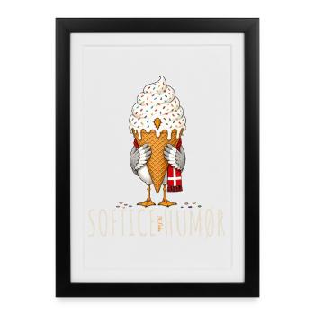 Softice Humor Flügel Eis-Icon Möwe Dänemark - Framed poster (27 × 37 cm) - black - Front