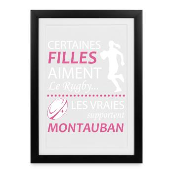 Certaines Filles Aiment Le Rugby Les Vraies Sup... - Affiche encadrée (27 × 37 cm) - noir - Devant